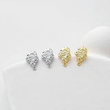 Irregular Pleated Post with Loop, 18K Gold Plated, S925 Silver Pin Nickel Free Earrings, Hypoallergenic Earring Findings D0442