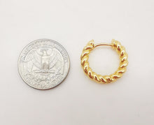 Load image into Gallery viewer, Gold Ear Hoops, 21x4mm, 18K Gold Plated Leverback Earrings, Huggie Hoops Earring S1065