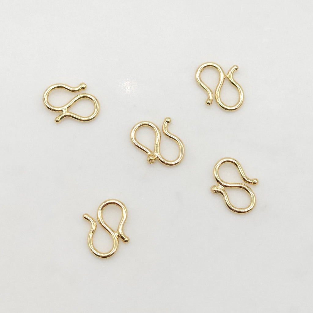 20PCS- M Hook Clasps, S Hook, 18K Gold Plated W Clasp, S Clasps, Necklace Bracelet Making Clasp, Jewelry Findings S20364