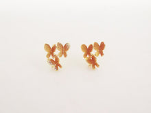 Load image into Gallery viewer, 4PCS Butterfly Ear Post with Loops, S925 Silver Ear Pin, Nickel Free, 13x10mm, 18K Gold Plated Stud Earring Finding ZX031
