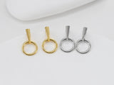 18K Gold Circle Post, S925 Silver Pin, Round Stud Earring Nickel Free, 22.7*12mm, Hypoallergenic Earring Findings D0364