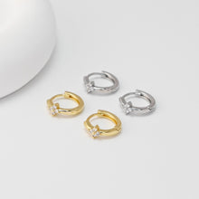 Load image into Gallery viewer, CZ Pave Flower Ear Hoop, Gold Plated Huggie Hoop Earring, Leverback Earring, DIY Earring  Findings, Handmade Earring Supplies D0531-D0539