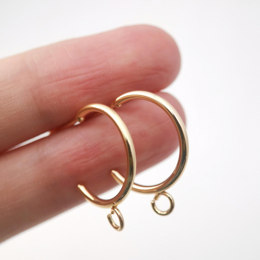 10 قطع من أقراط الأذن الذهبية على شكل حرف C مع حلقة، أقراط أذن من الفضة الاسترلينية S925 خالية من النيكل، حلقة أذن، نتائج أقراط مضادة للحساسية Z050