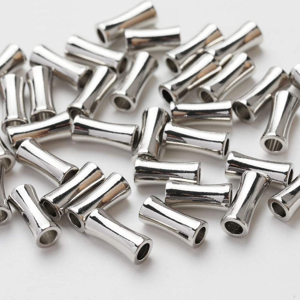 10 cuentas tubulares, cuentas espaciadoras, cuentas espaciadoras chapadas en oro/plata de 14 quilates, para hacer pulseras y collares, accesorio de joyería JG006