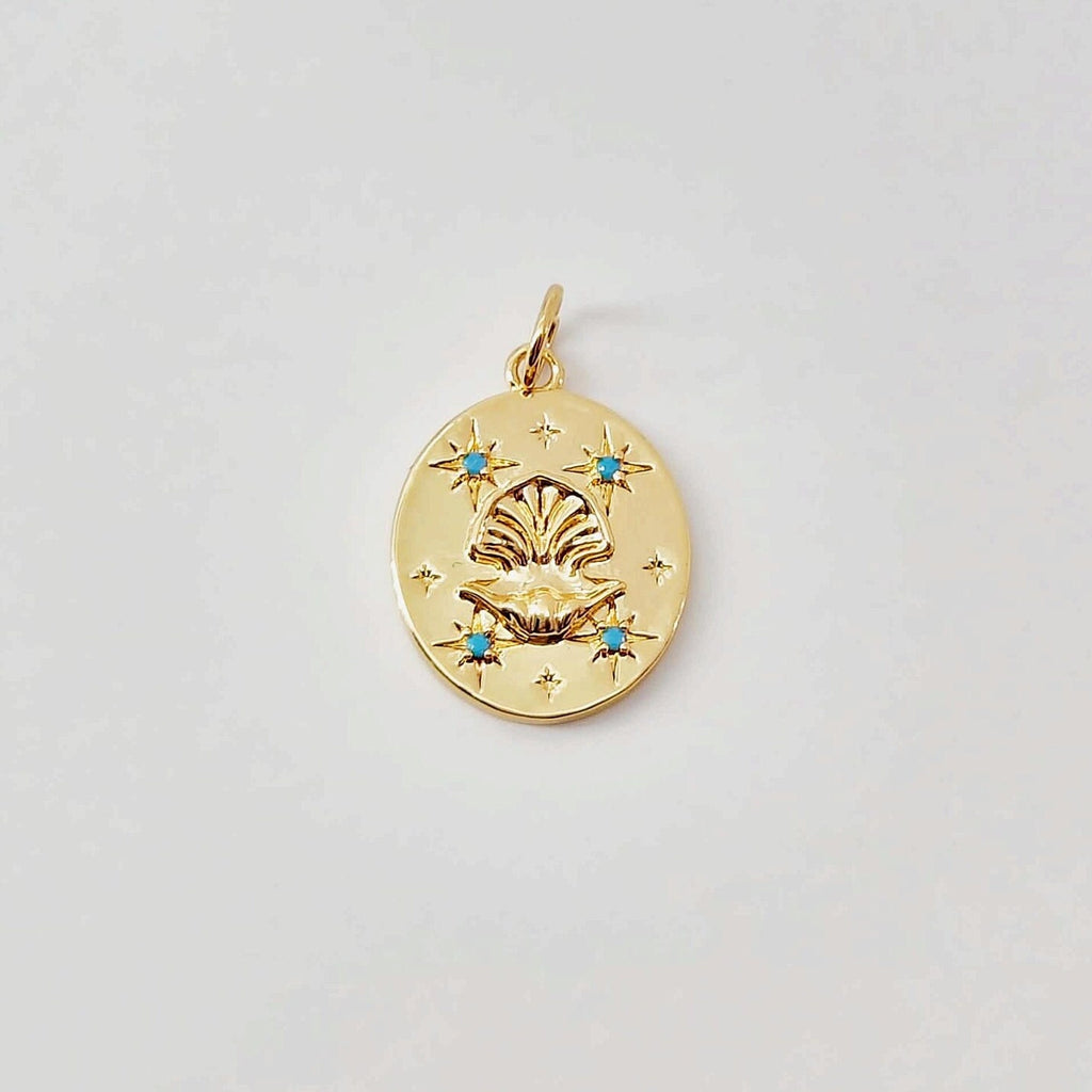Dije de estrella dorada, colgante de estrella brillante, dije de diente de león, chapado en oro de 18 quilates, dije para hacer collares, accesorios de joyería