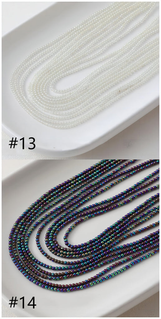 2.2mm Round Glass Beads, Crystal Glass Loose Beads for Jewelry Making, DIY Beads Finding GZ545