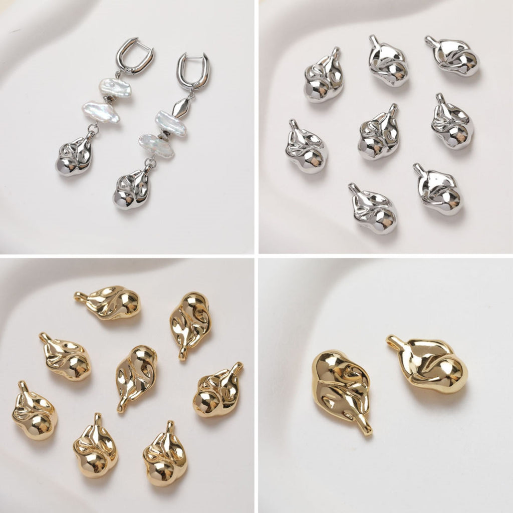 Colgante de gota irregular, estilo barroco, chapado en oro y plata de 14 quilates, accesorios para joyería GZ354