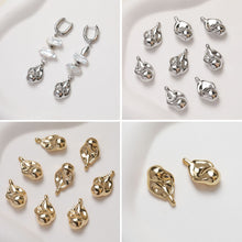 Cargar imagen en el visor de la galería, Colgante de gota irregular, estilo barroco, chapado en oro y plata de 14 quilates, accesorios para joyería GZ354