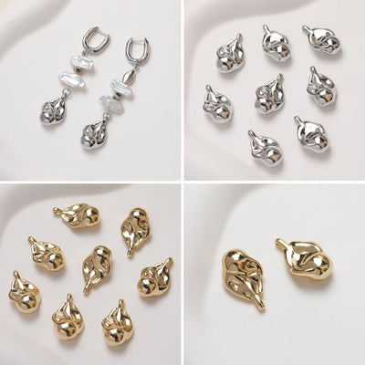 Colgante de gota irregular, estilo barroco, chapado en oro y plata de 14 quilates, accesorios para joyería GZ354