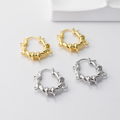 Twisted Lava Earring Hoops With Five Loop, Gold Plated Earring, Huggie Hoop Earring, DIY Earring  Findings, Handmade Earring Supplies D0378