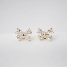 Load image into Gallery viewer, Butterfly Pave Crystal Earring Post, Gold Plated, S925 Silver Pin Nickel Free Earrings, Hypoallergenic Earring D0222