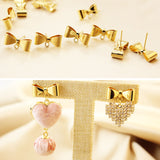 4pcs Gold Bow Earring Post With Loop, S925 Silver Ear Pin Nickel Free Earrings, Bowtie Ear Stud Loop, Hypoallergenic Earring Findings GZ148