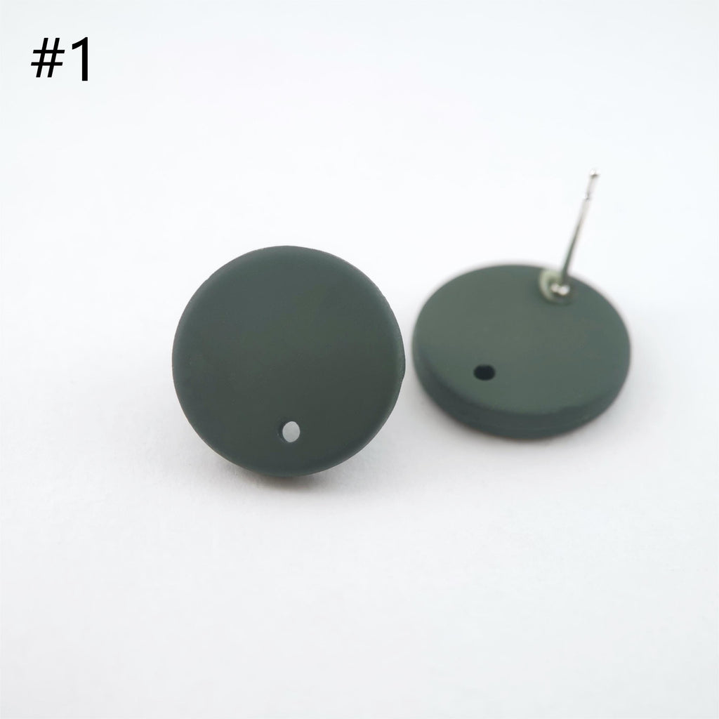 10PCS Acrylic Matte Morandi Round Earring Findings, 7 Colors You Choose, S925 Silver Ear Stick, Nickel Free, Earring Finding MY002