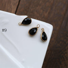 تحميل الصورة إلى عارض المعرض، 10 قطع - دلايات كريستال صغيرة على شكل دمعة، مطلية بالذهب/الفضة عيار 14 قيراطًا، مقاس 7×10 مم، قطع مجوهرات HL116-F041