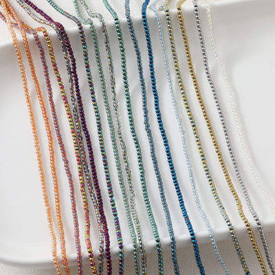 2.2mm Round Glass Beads, Crystal Glass Loose Beads for Jewelry Making, DIY Beads Finding GZ545