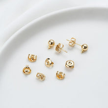 Load image into Gallery viewer, Stainless Steel Ear Nuts, 18k Real Gold Plated, Hypoallergenic Earring Backs for Studs , Earring Backs for Jewelry making Findings YY100