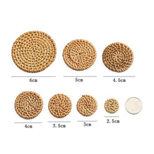 Load image into Gallery viewer, 4PCS Rattan Weaving Circular Weave Earring Findings, Boho earring making, Vacation Style Hawaii Handmade Earring Finding BS007