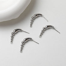 تحميل الصورة إلى عارض المعرض، قرط من سلسلة خرز دائرية ذهبية مع عمود، قرط مرصع خالٍ من النيكل، دبوس أذن من الفضة S925، نتائج قرط مضادة للحساسية GT050