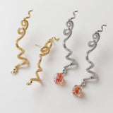 Snake Earring Post With Loop, 14K Gold/Silver, S925 Silver Pin Nickel Free Earrings, Snake Ear Stud with Loop GZ733