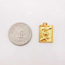 Load image into Gallery viewer, Gold Evil Eye Card Charms, Micro CZ Pave Moon and Star Pendant, Amulet Charm 18K Gold Plated, Necklace Making Charms, Jewelry Findings S1011