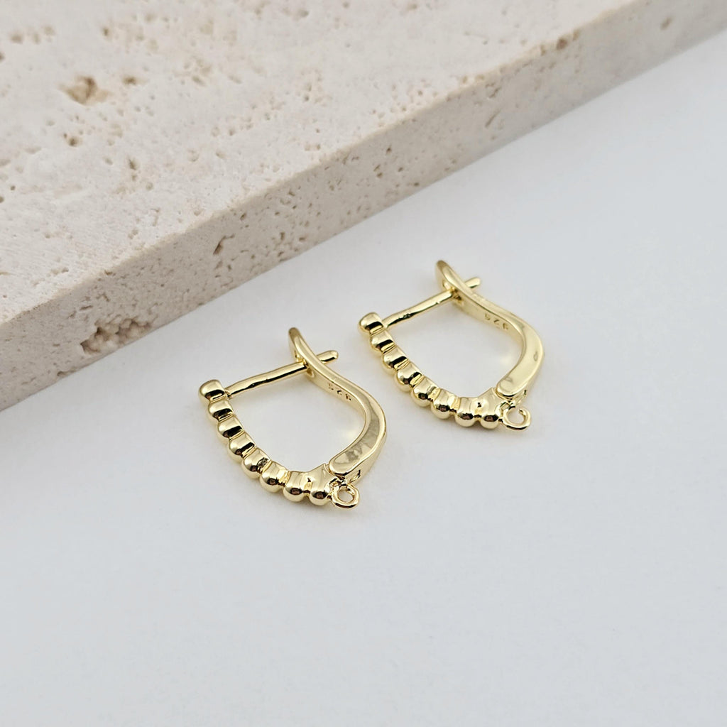 2pcs 18K Gold Plated U Shape Hoop Earring, Huggie Hoops Earring Parts, U shape Hoop earring  for Jewelry Making D0252