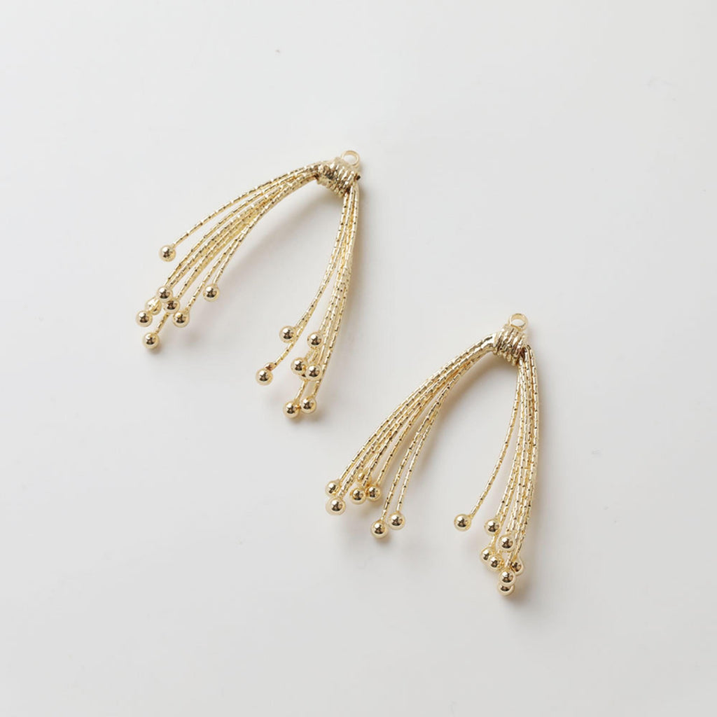 Chain Tassel Pendant, Fireworks Pendant, 14K Gold Plated Earring Chain Pendant, Earring Findings GZ743