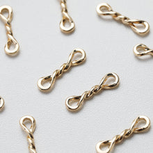Load image into Gallery viewer, 10PCS Gold Figure 8 Connectors, Twist Connector, 18K Gold Plated Link Connectors, Infinity Connector Jewelry Findings GE109