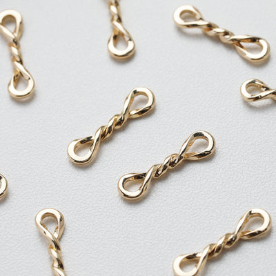 10PCS Gold Figure 8 Connectors, Twist Connector, 18K Gold Plated Link Connectors, Infinity Connector Jewelry Findings GE109