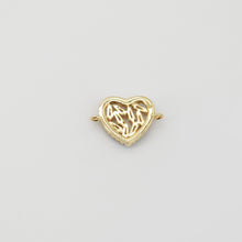 Load image into Gallery viewer, Cubic Heart Connector Charms, 18K Gold Bracelet Necklace Making Connectors, Micro CZ Pave Charms, Jewelry Findings S20848