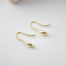 Load image into Gallery viewer, Fish Hooks, 18K Gold Plated Ear Wires, Gold Earring Earring Hooks, Ear Wires for Jewelry Making D0168