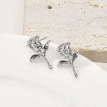 Cargar imagen en el visor de la galería, Poste para pendientes con forma de rosa, pendiente de botón de latón chapado en oro auténtico de 18 quilates con aro, sin níquel, accesorio para pendientes LL193