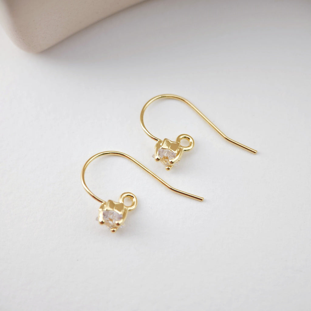 18K Gold Plated Ear Wires, Star Cubic Pave Earring Hooks, Nickel Free, Fish Hooks, Ear Wires for Jewelry Making D0182