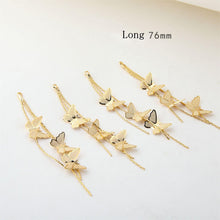 Load image into Gallery viewer, Gold Butterfly Tassels, 18K Gold Plated Butterfly Dangle, Earring Making Charm, Jewelry Findings BY051-ZX7031