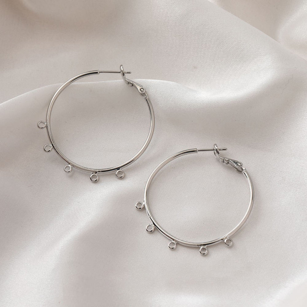 14K Gold Plated Round Hoop Earring, with Loops, Nickel Free Circle Earring Hoops, DIY Earring Finding, Earring Findings BB130