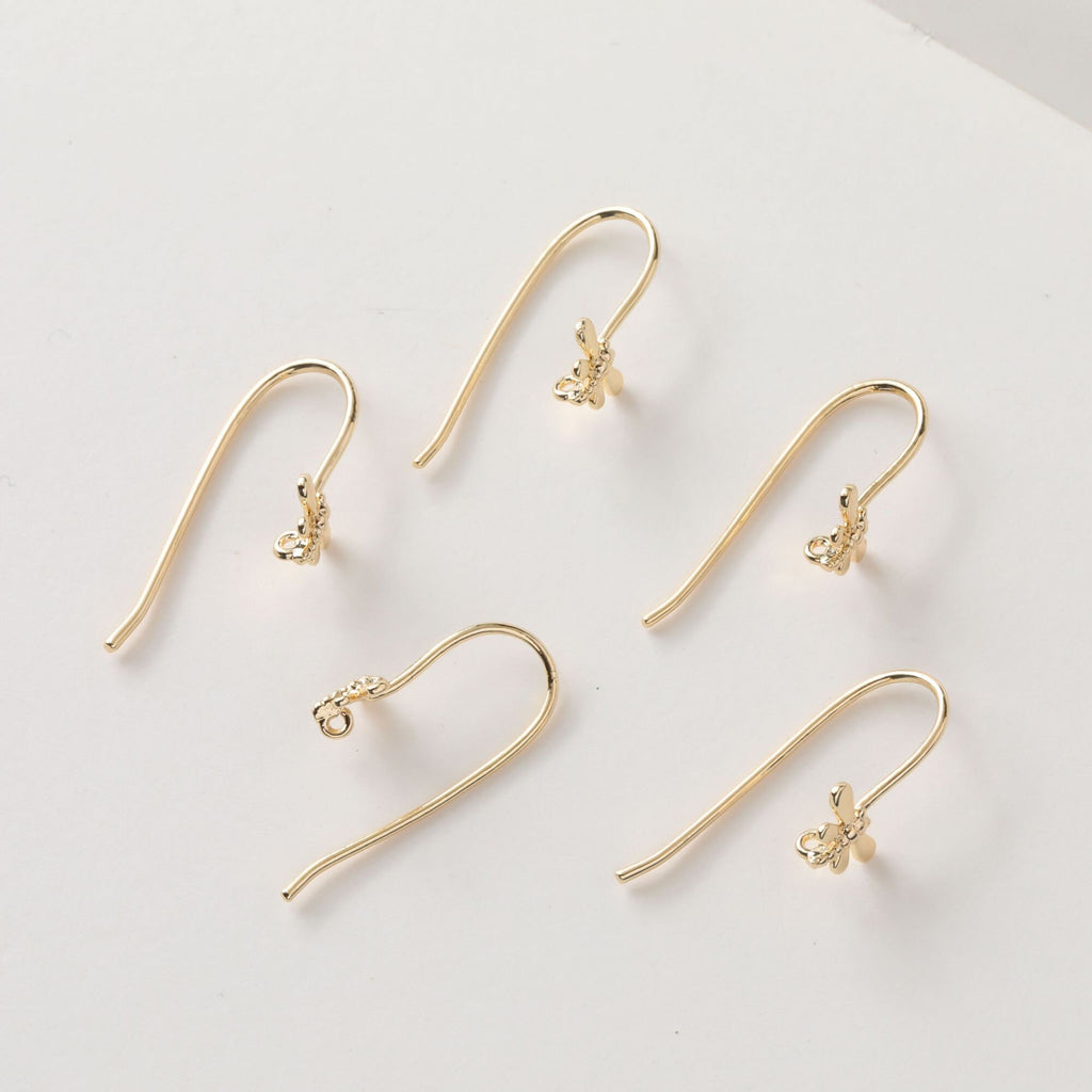 Ganchos de mariposa para pendientes, aretes de oro de 14 quilates con aro, ganchos de pez, alambres para hacer joyas GT068