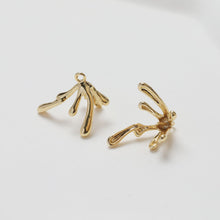 Load image into Gallery viewer, Drop Peg Bail Caps, 14K Gold Plated, Half Drilled Bead Caps, Pearl Bead Caps, Jewelry Making GZ364