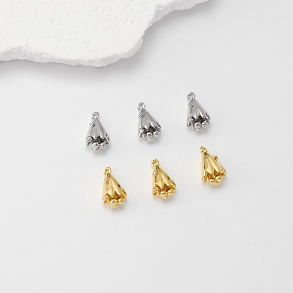 Spike Charm, Conical Pendant, 18K Gold/Silver Plated, For Necklace And Earrings Making, Jewelry Findings D0503