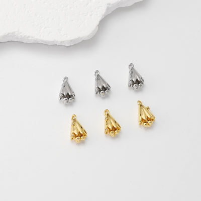 Spike Charm, Conical Pendant, 18K Gold/Silver Plated, For Necklace And Earrings Making, Jewelry Findings D0503