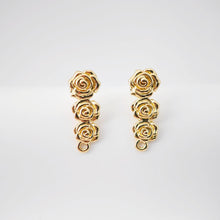 Load image into Gallery viewer, Rose Post Ear Stud, S925 Silver Ear Pin Nickel Free Earrings, Gold Stud Earrings, Hypoallergenic Earring Findings D0266