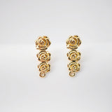 Rose Post Ear Stud, S925 Silver Ear Pin Nickel Free Earrings, Gold Stud Earrings, Hypoallergenic Earring Findings D0266