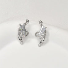 Load image into Gallery viewer, Irregular Pave CZ Earring Post, 14K Gold/Silver Plated,  S925 Silver Pin Nickel Free Earrings, Hypoallergenic Earring Findings LL222