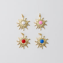 Load image into Gallery viewer, Sun Pendant, Enamel Sunshine Charms, 18K Gold Plated Sun Charms, For Bracelet And Necklace Making, Jewelry Findings S1412