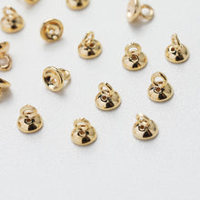 Load image into Gallery viewer, 10pcs Beads Caps with holes, Bead Cones, 18K Gold Plated, With Loop, 4.3*4.3mm, Pearl Bead Caps, Jewelry Making GE111